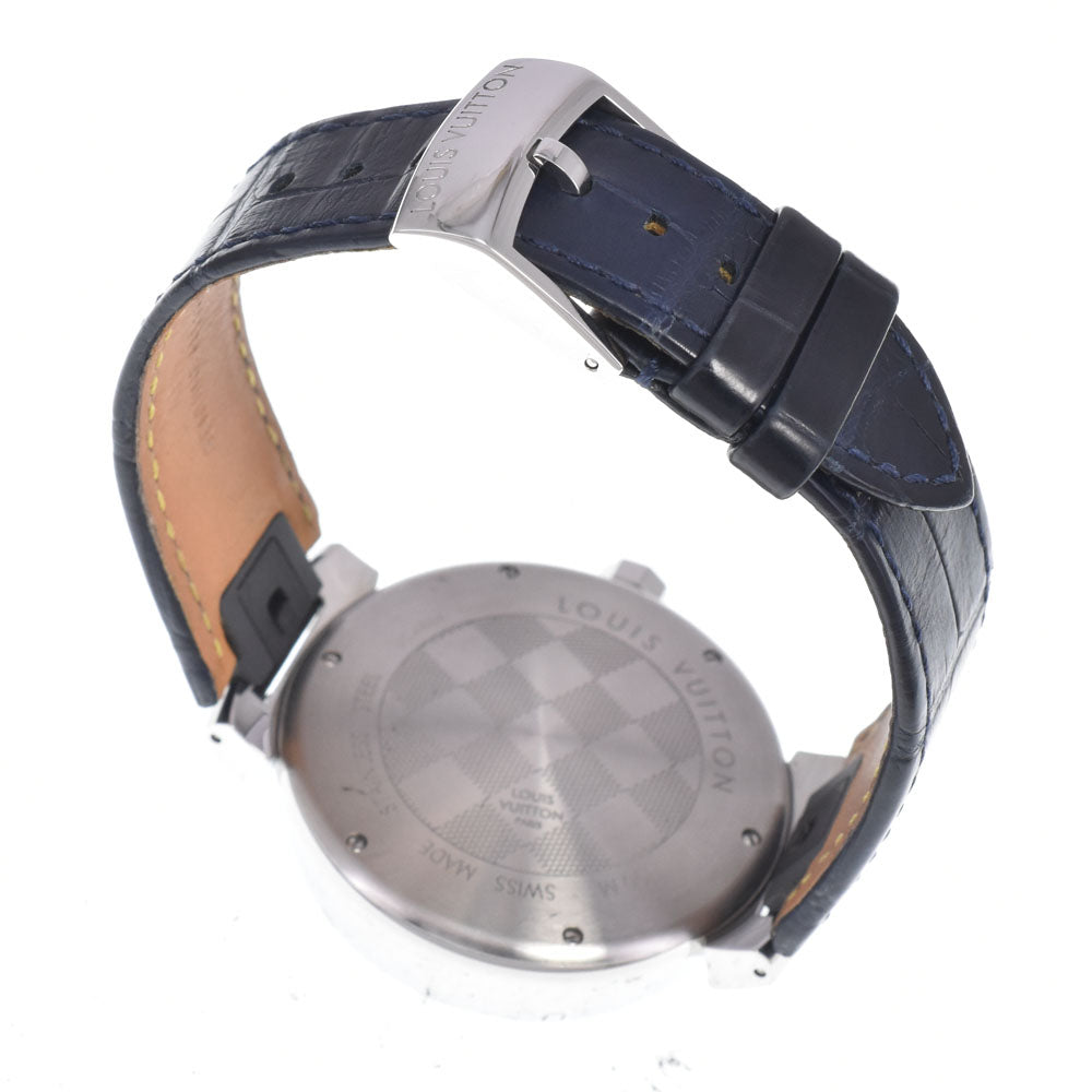 with paper LOUIS VUITTON Tambour GM Damier Graphite QA073 Black Grey Dial Quartz Men's
 Watch A#149516