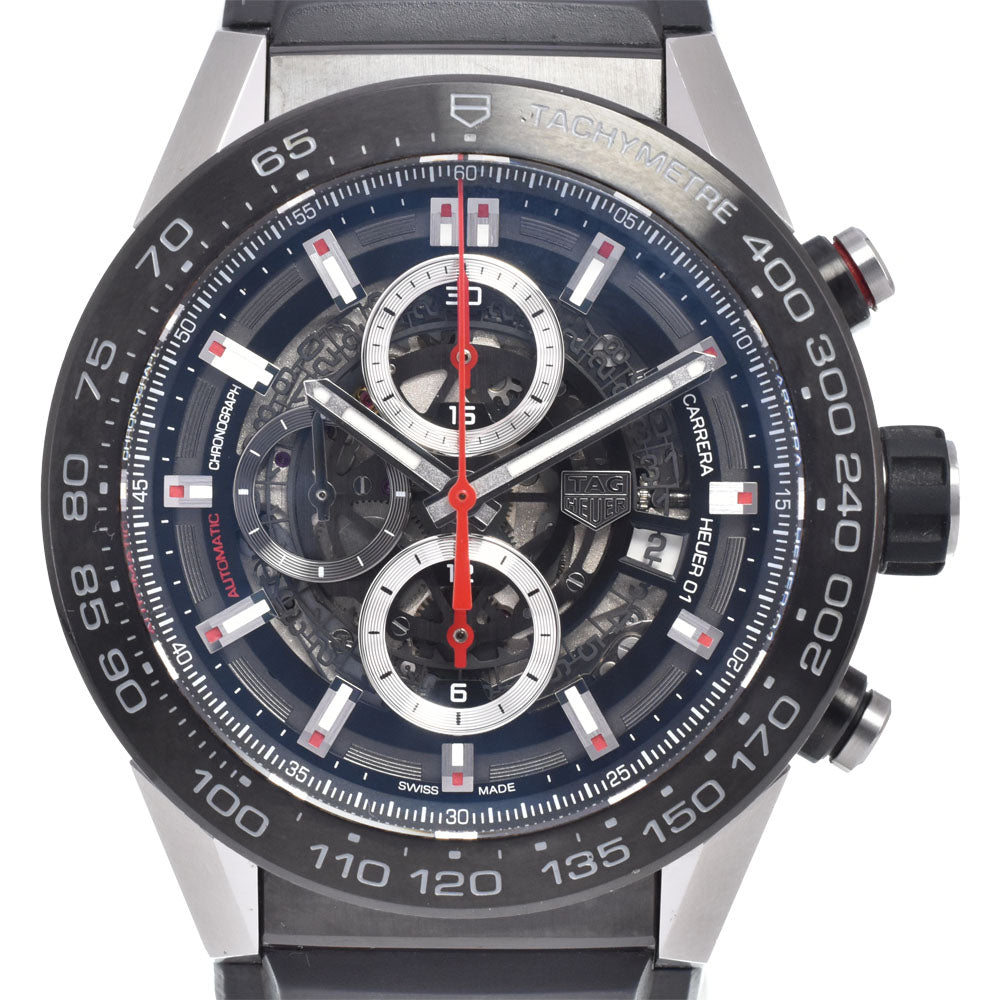 with paper TAG HEUER Carrera Caliber Heuer 01 CAR2A1Z.FT6044 Chronograph Date Black/Silver (skeleton) Dial Automatic Men's
 Watch A#149526