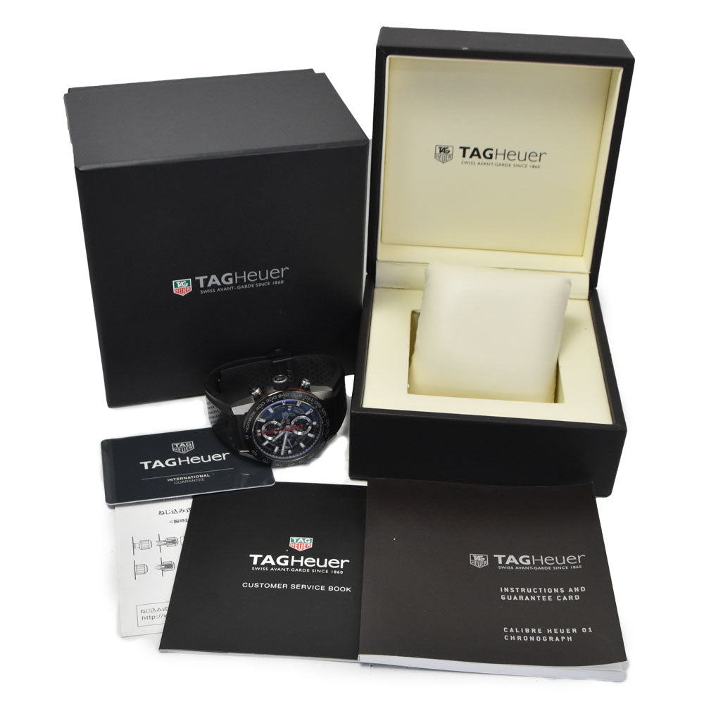 with paper TAG HEUER Carrera Caliber Heuer 01 CAR2A1Z.FT6044 Chronograph Date Black/Silver (skeleton) Dial Automatic Men's
 Watch A#149526