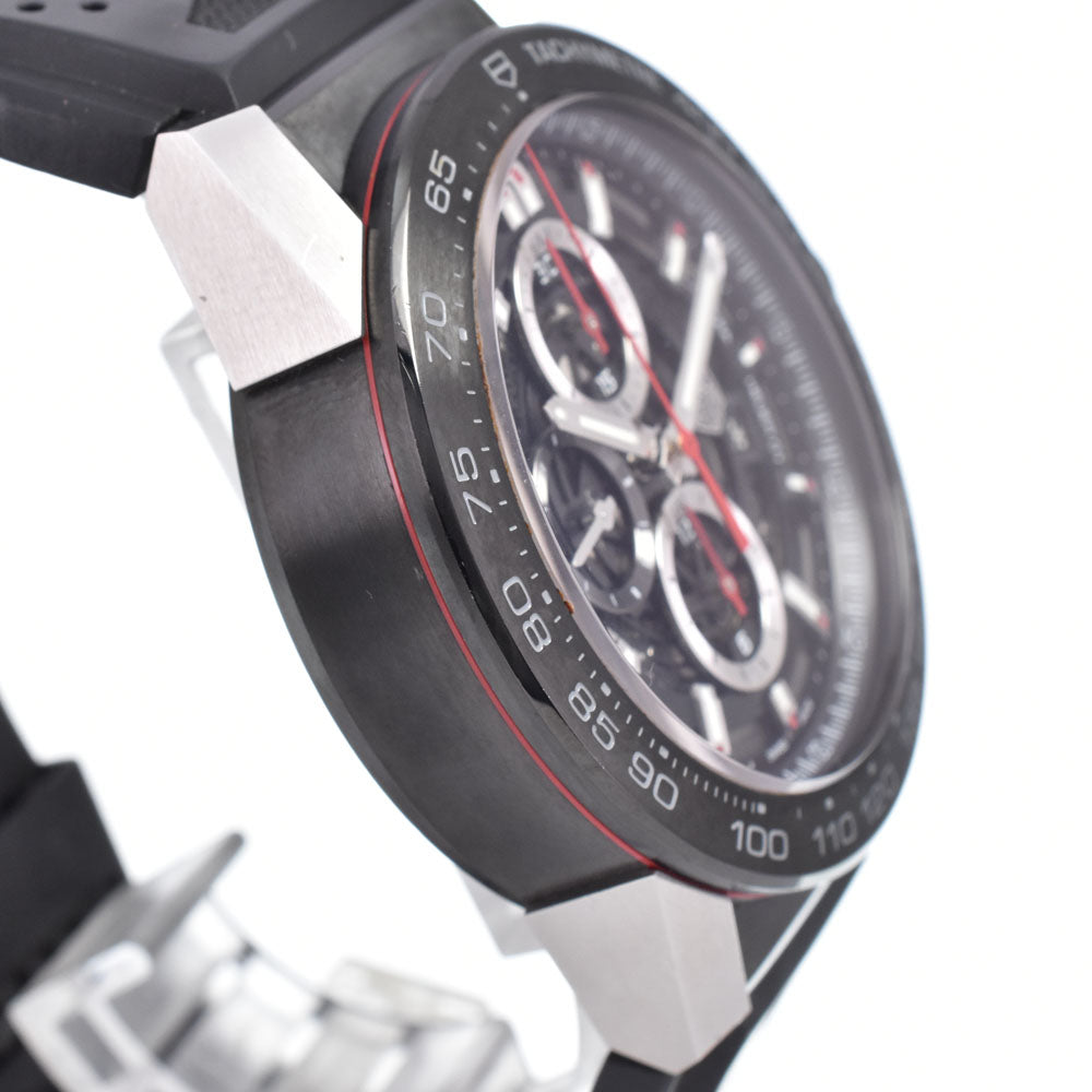 with paper TAG HEUER Carrera Caliber Heuer 01 CAR2A1Z.FT6044 Chronograph Date Black/Silver (skeleton) Dial Automatic Men's
 Watch A#149526