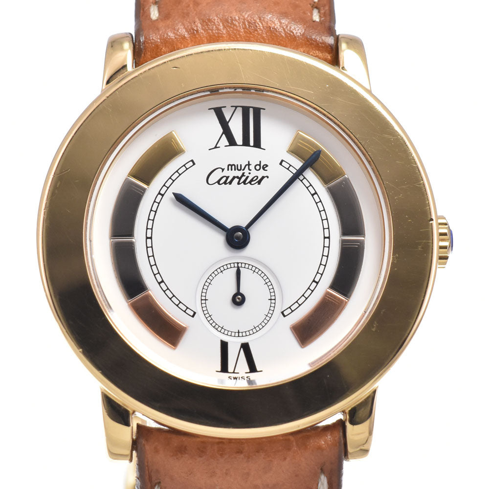 with paper CARTIER Must Rondo W1009244 Small second white Dial Quartz Ladies
 Watch B#149527
