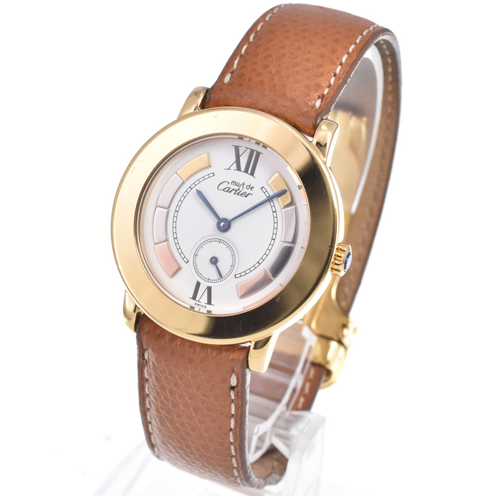 with paper CARTIER Must Rondo W1009244 Small second white Dial Quartz Ladies
 Watch B#149527