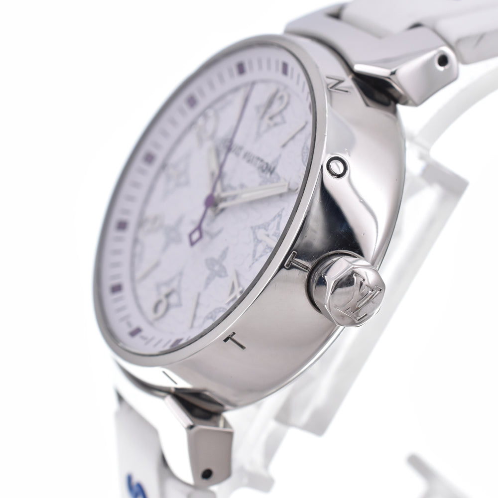 LOUIS VUITTON Tambour MM QA116 Monogram white Dial Quartz Ladies
 Watch B#149528