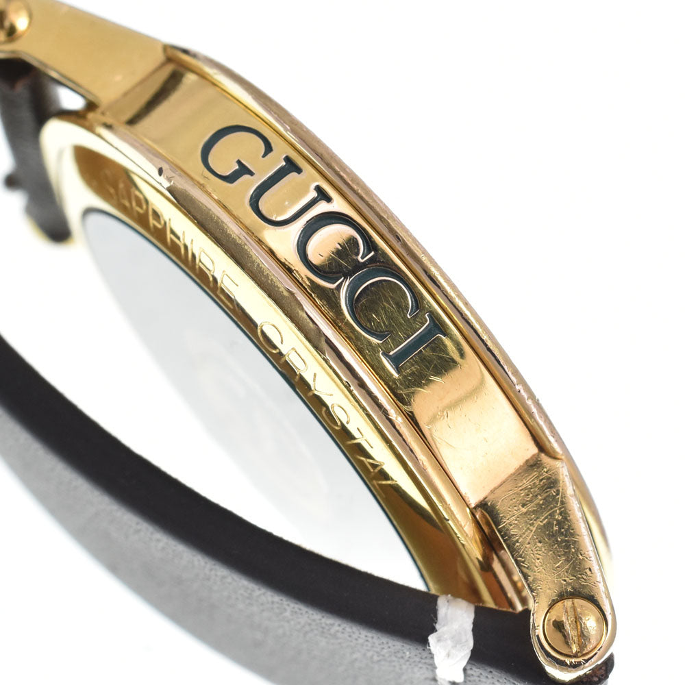 GUCCI 7200M Date Gold Plated / Leather white Dial Quartz Men's
 Watch D#149531
