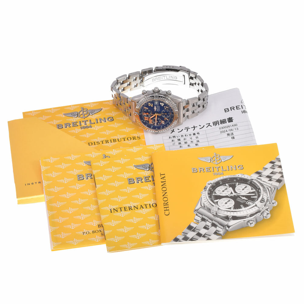 with paper BREITLING Chronomat A13350/A138C50PA Chronograph Date blue Dial Automatic Men's
 Watch J#149552