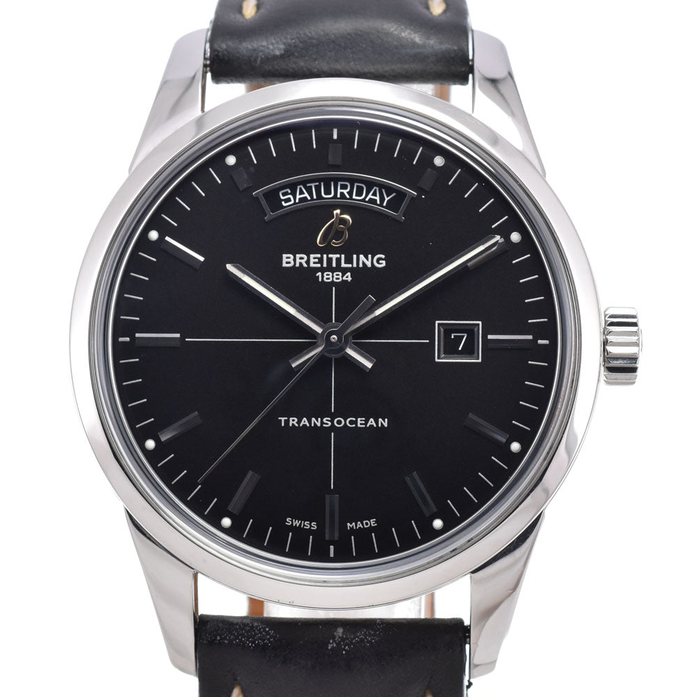 with paper BREITLING Transocean A45310 Day date black Dial Automatic Men's
 Watch C#149559