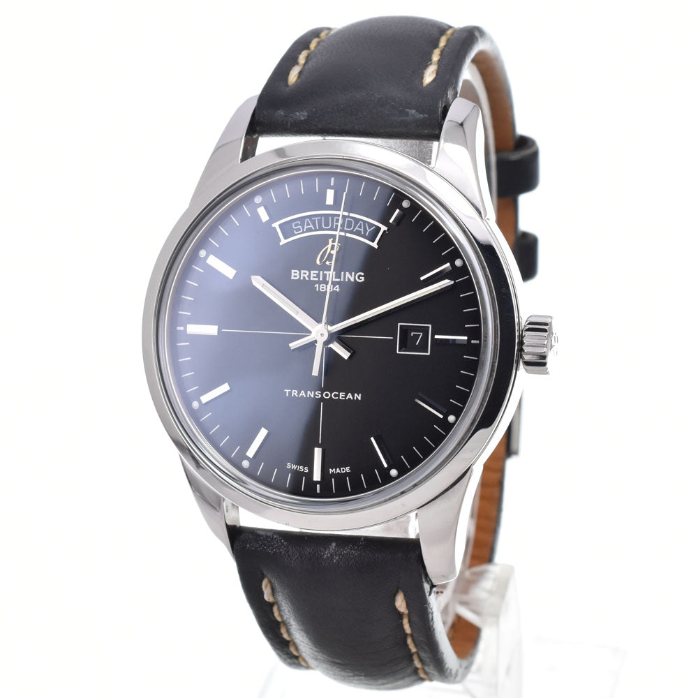 with paper BREITLING Transocean A45310 Day date black Dial Automatic Men's
 Watch C#149559