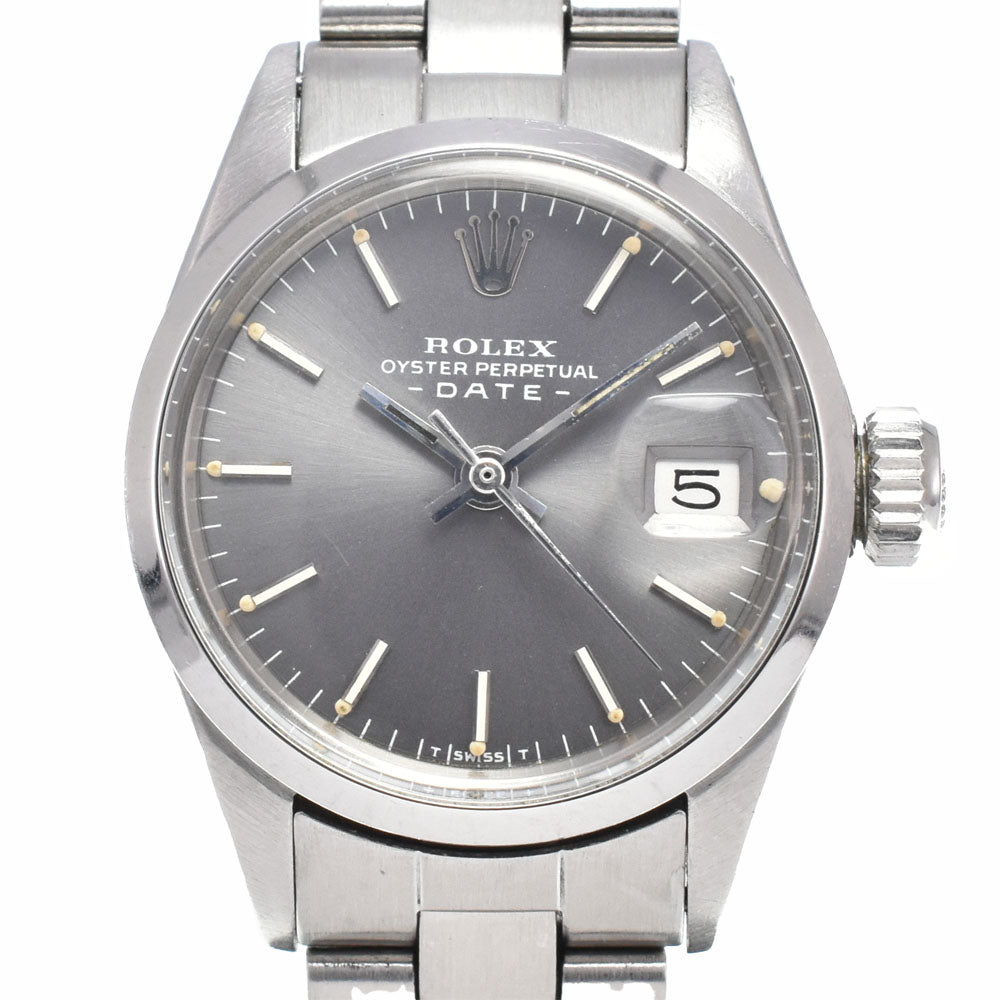ROLEX Oyster Perpetual Date 6516 vintage Cal.1161 gray Dial Automatic Ladies
 Watch C#149580