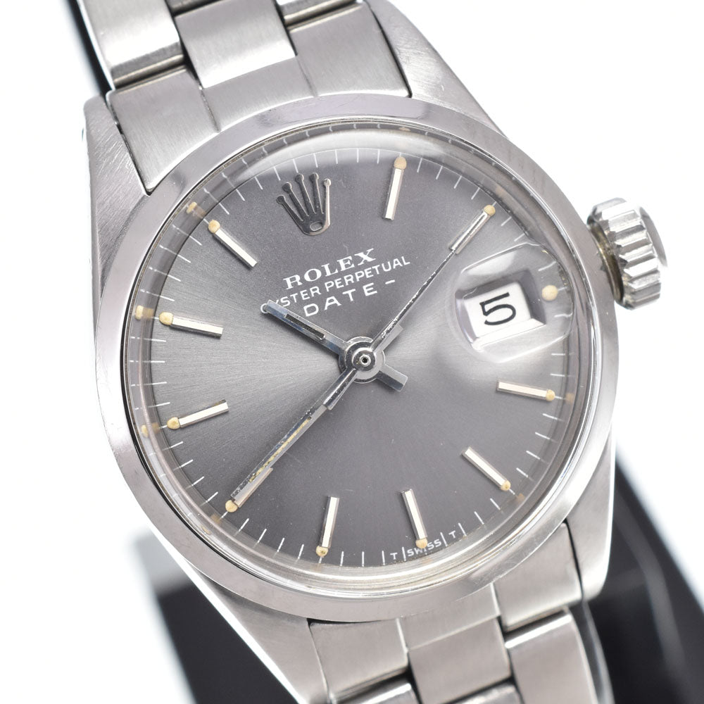 ROLEX Oyster Perpetual Date 6516 vintage Cal.1161 gray Dial Automatic Ladies
 Watch C#149580