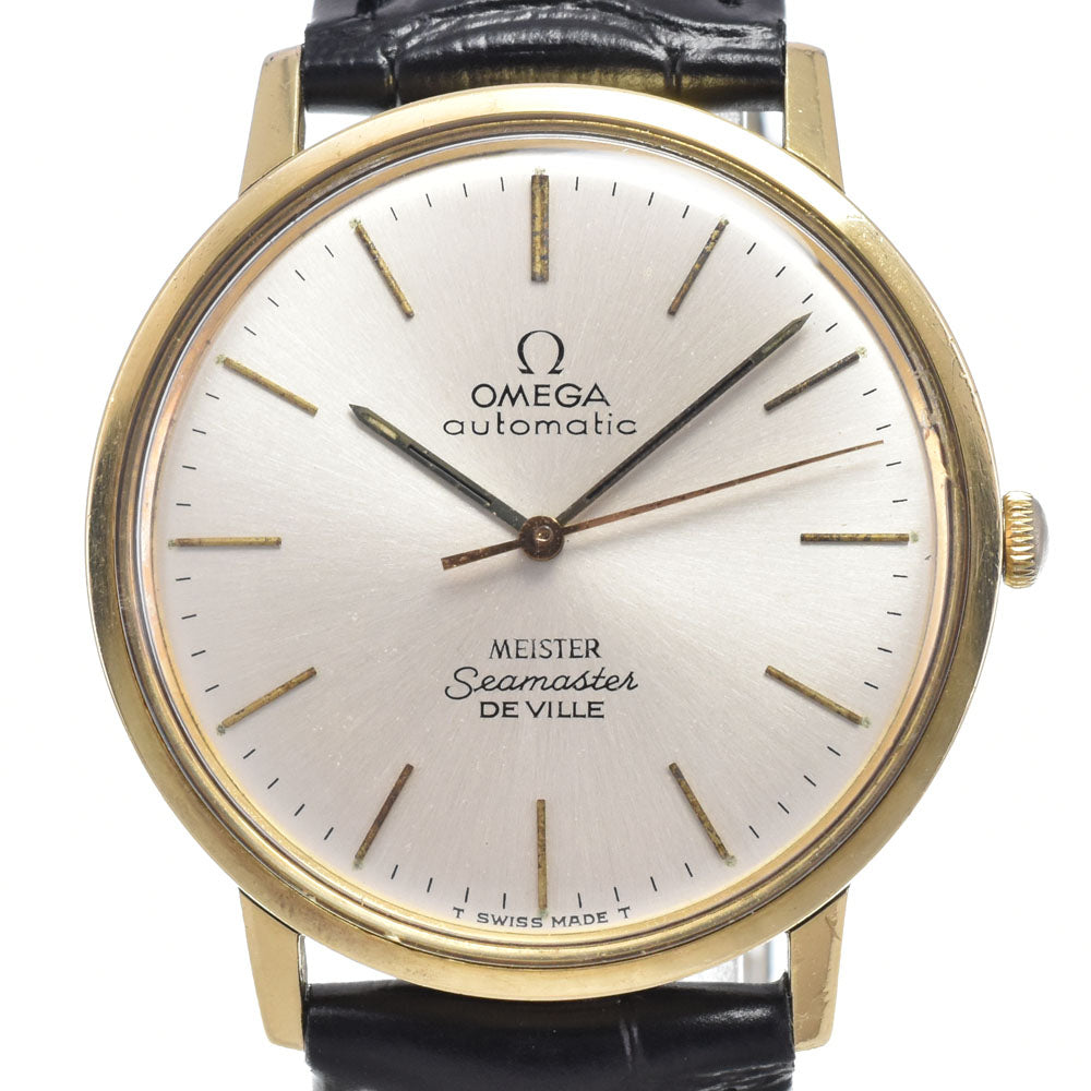 OMEGA Seamaster De Ville 165.008 vintage Cal.711 Cap Gold Double Name Silver Dial Automatic Men's
 Watch I#149582