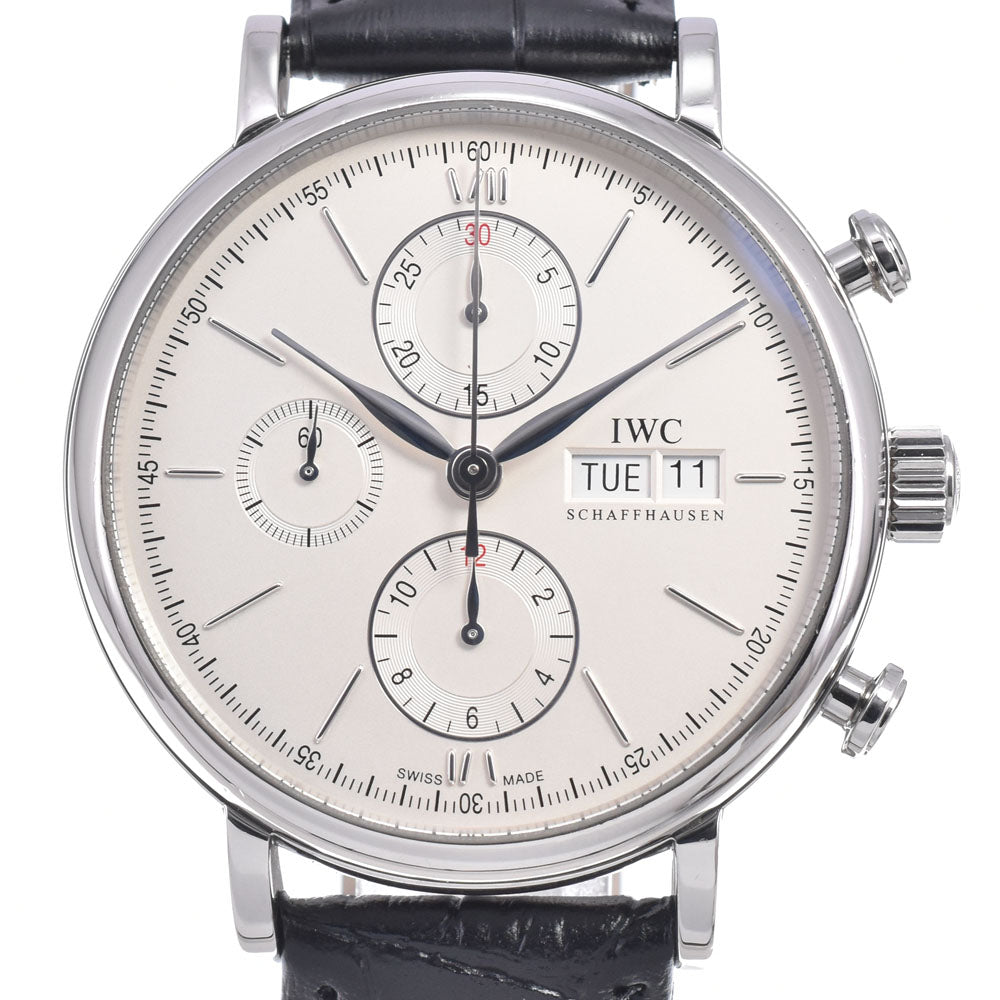 with paper IWC SCHAFFHAUSEN Portofino IW391007 Chronograph day date Silver Dial Automatic Men's
 Watch C#149605