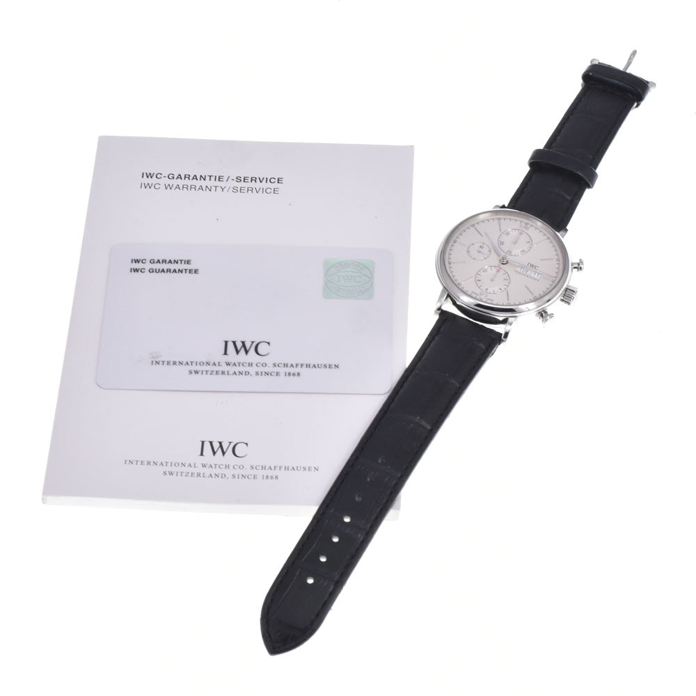 with paper IWC SCHAFFHAUSEN Portofino IW391007 Chronograph day date Silver Dial Automatic Men's
 Watch C#149605