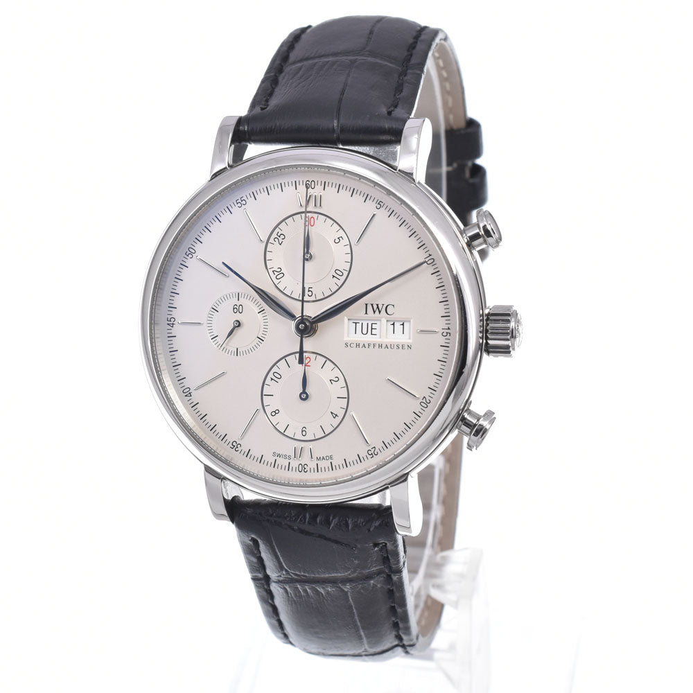 with paper IWC SCHAFFHAUSEN Portofino IW391007 Chronograph day date Silver Dial Automatic Men's
 Watch C#149605