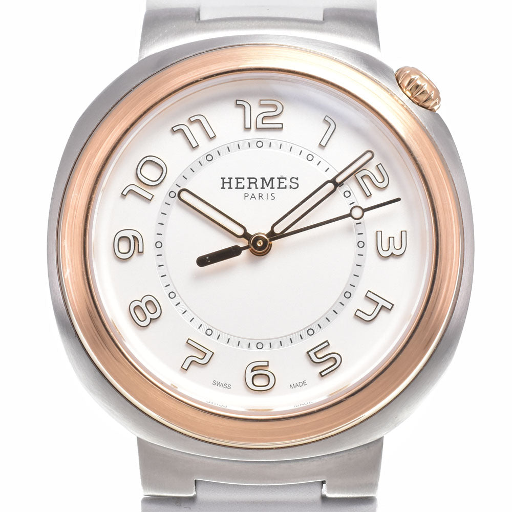 HERMES SD1.520 Hermes Cut Stainless Steel/18K Pink Gold Silver Dial Automatic Men's
 Watch B#149612