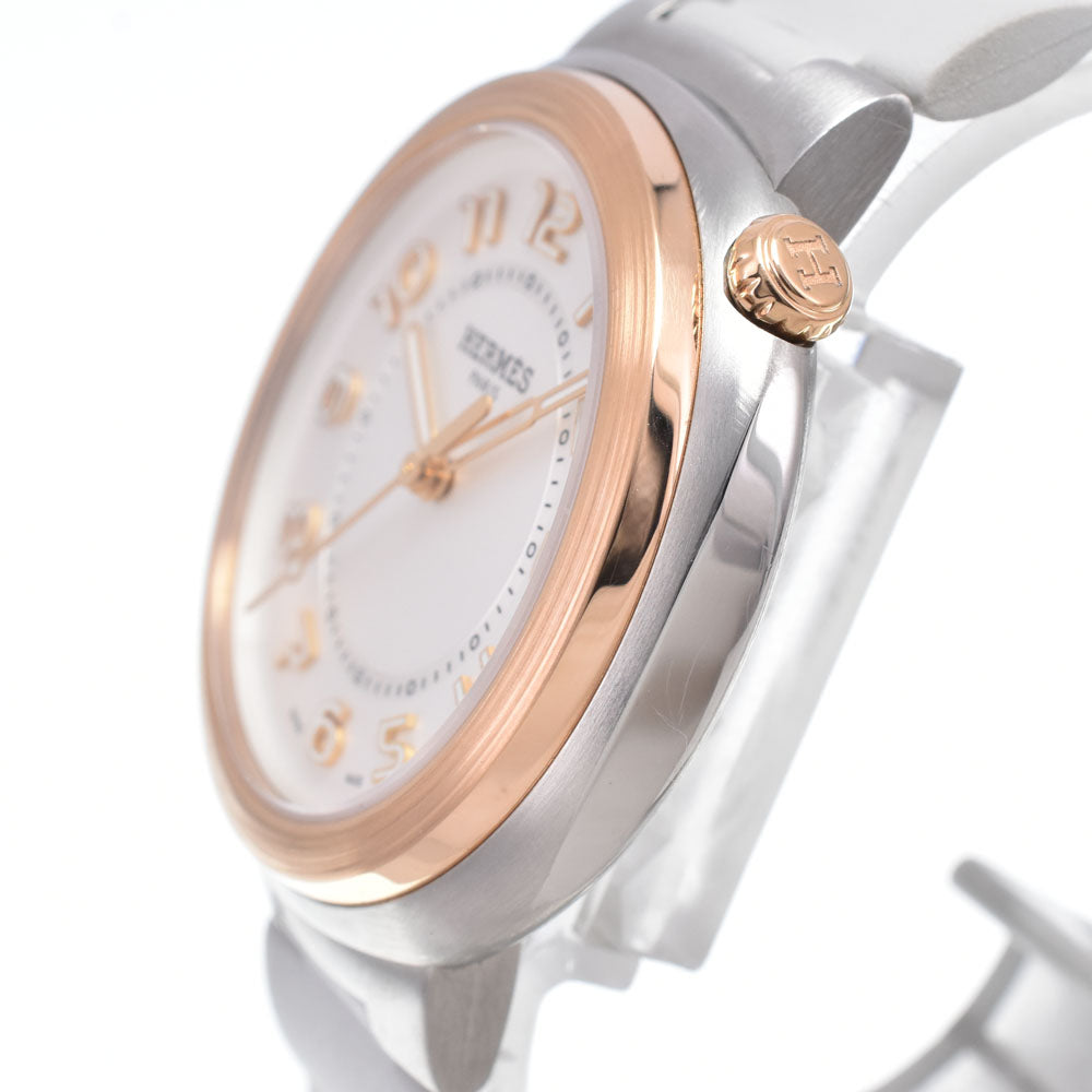 HERMES SD1.520 Hermes Cut Stainless Steel/18K Pink Gold Silver Dial Automatic Men's
 Watch B#149612