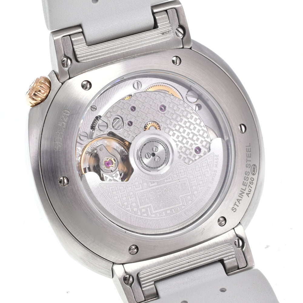 HERMES SD1.520 Hermes Cut Stainless Steel/18K Pink Gold Silver Dial Automatic Men's
 Watch B#149612