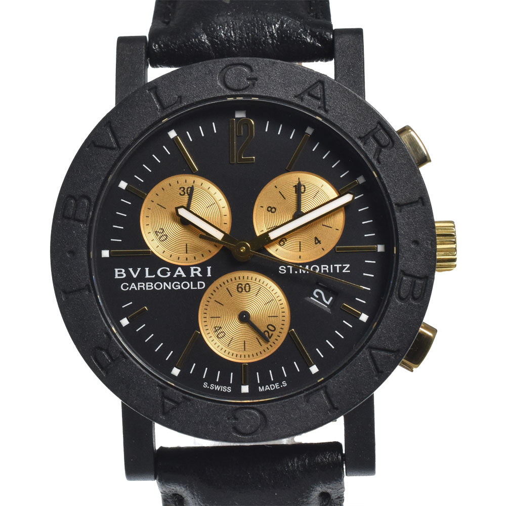 BVLGARI Bulgari Bulgari Carbon Gold BB38CLCH Limited to 999 Black / gold Dial Quartz Men's
 Watch C#149622