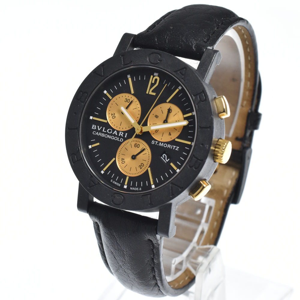 BVLGARI Bulgari Bulgari Carbon Gold BB38CLCH Limited to 999 Black / gold Dial Quartz Men's
 Watch C#149622