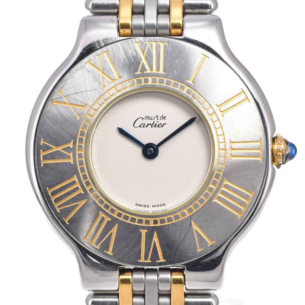 CARTIER Must21 Vantian W10050F4 Stainless Steel/Gold Plated Ivory Dial Quartz Men's
 Watch C#149626