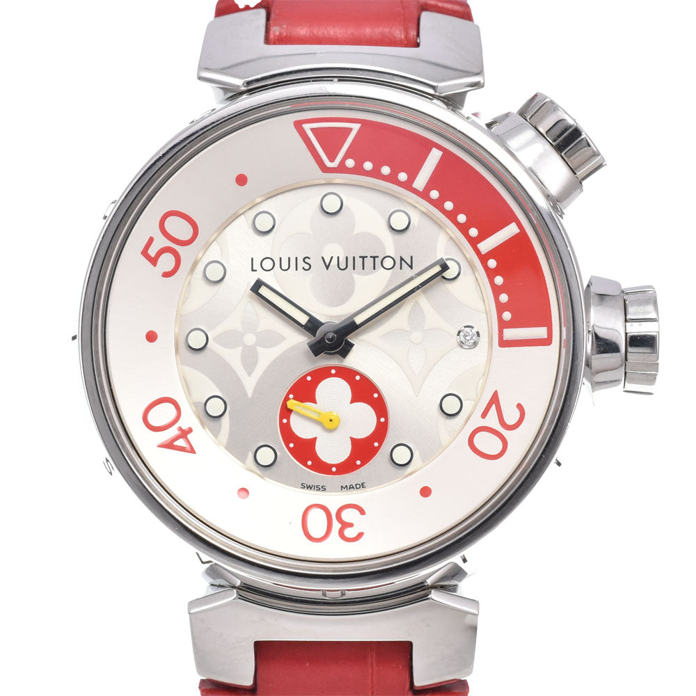LOUIS VUITTON Tambour Q131V 1P Diamond Silver Dial Quartz Ladies
 Watch C#149628