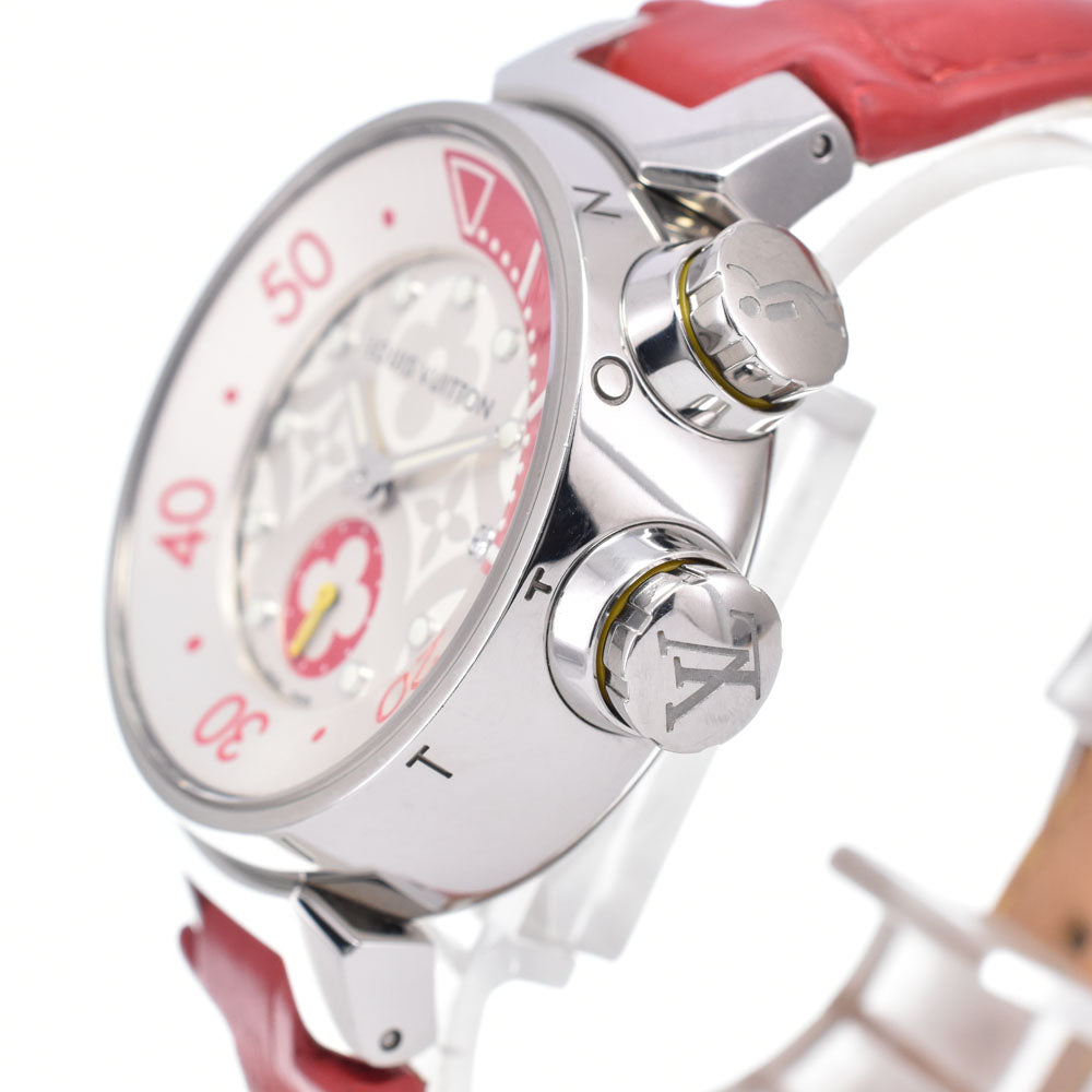 LOUIS VUITTON Tambour Q131V 1P Diamond Silver Dial Quartz Ladies
 Watch C#149628