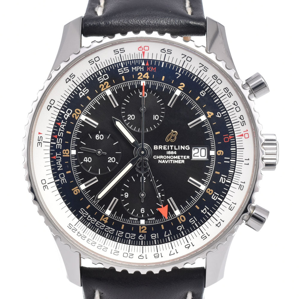 BREITLING Navi timer A24322 Chronograph Date GMT Black / Silver Dial Automatic Men's
 Watch E#149632