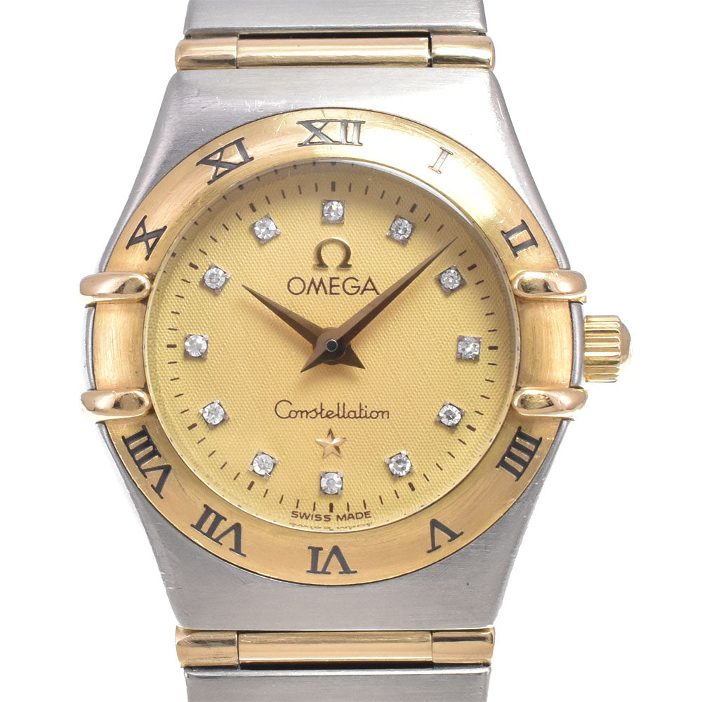 OMEGA Constellation Mini 1262.15 12P diamond Stainless Steel/K18YG gold Dial Quartz Ladies
 Watch C#149639