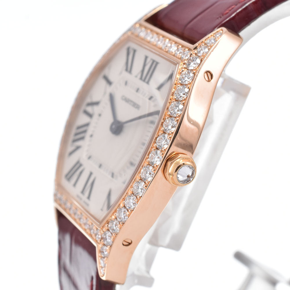 CARTIER Tochu MM WA501008 K18PG Diamond Silver Dial Hand Winding Ladies
 Watch C#149640