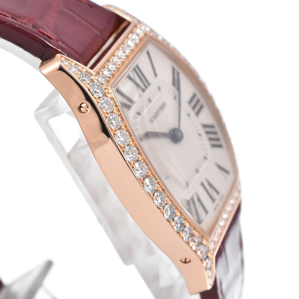 CARTIER Tochu MM WA501008 K18PG Diamond Silver Dial Hand Winding Ladies
 Watch C#149640