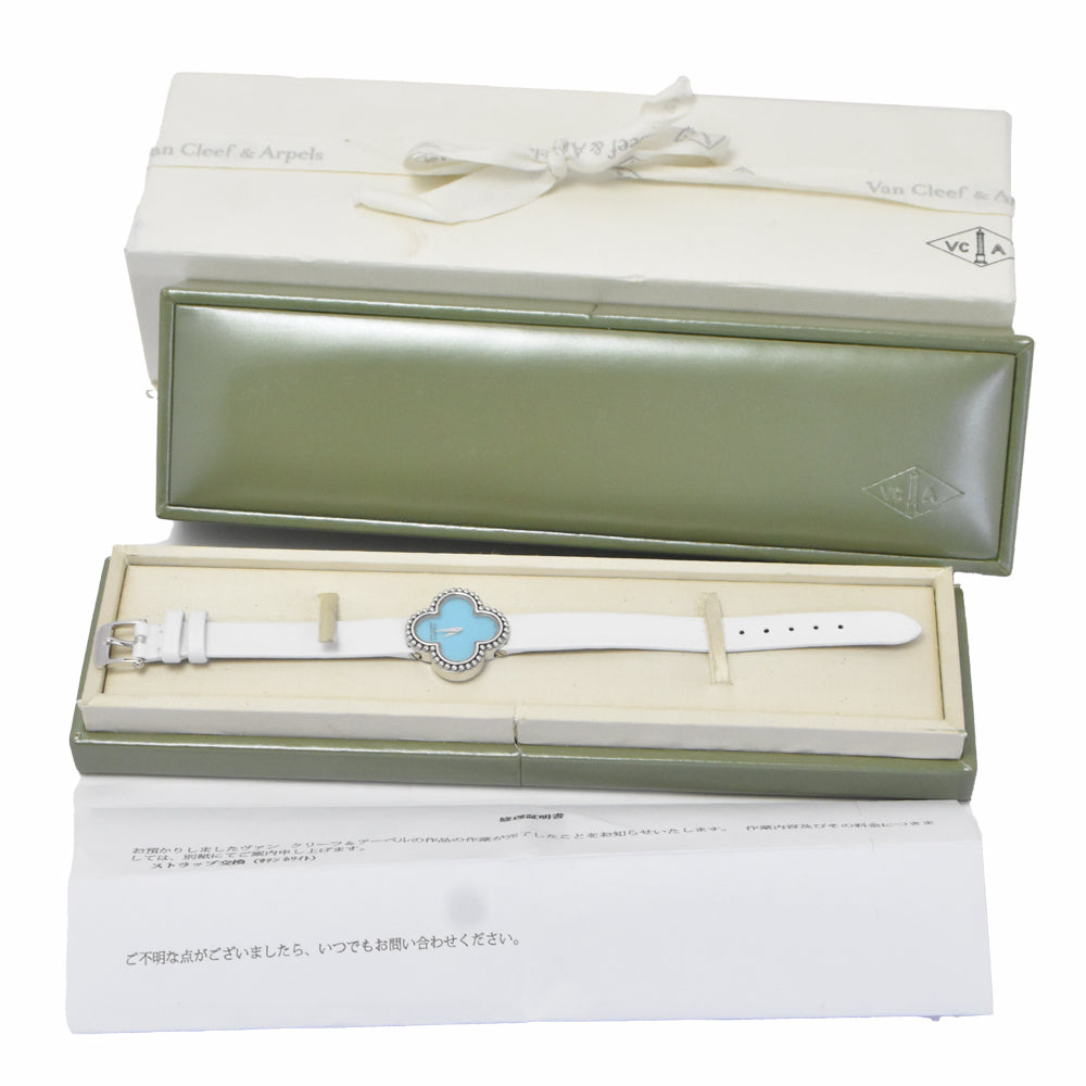Van Cleef & Arpels Vintage alhambra 336574 Turquoise Dial Quartz Ladies
 Watch C#149641