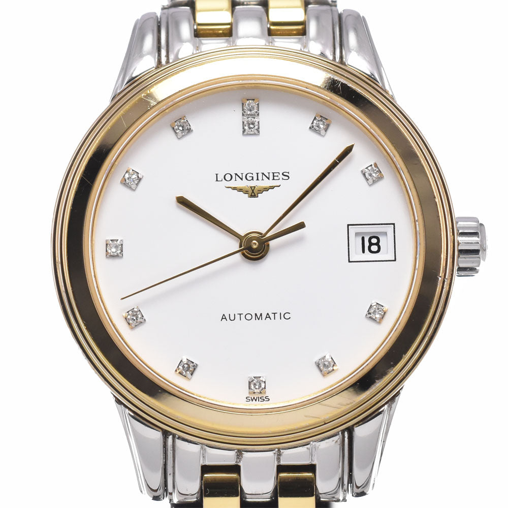 LONGINES Flagship L4.274.3 12P Diamond Date white Dial Automatic Ladies
 Watch D#149643