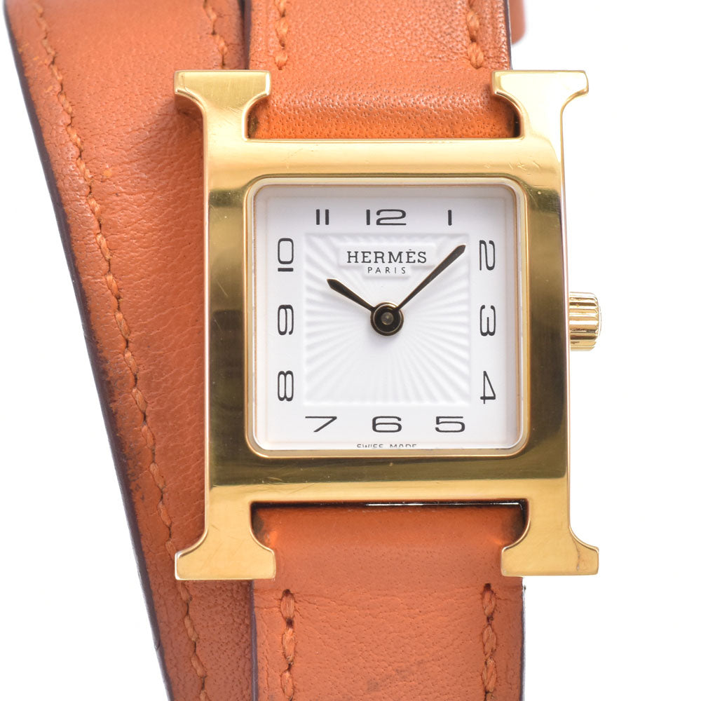 HERMES H watch HH1.201 Dubrutur white Dial Quartz Ladies
 Watch D#149645