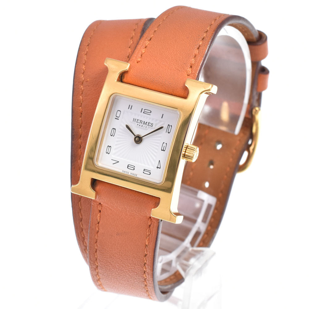 HERMES H watch HH1.201 Dubrutur white Dial Quartz Ladies
 Watch D#149645