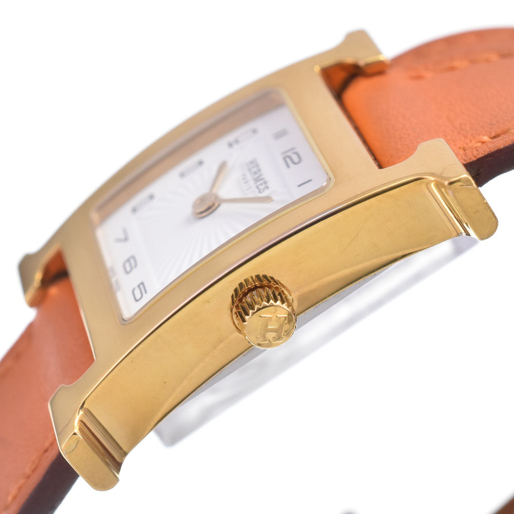 HERMES H watch HH1.201 Dubrutur white Dial Quartz Ladies
 Watch D#149645