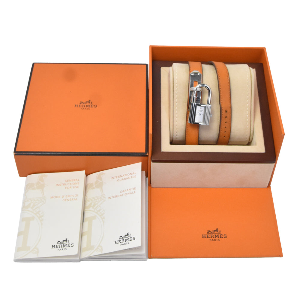 with paper HERMES Kelly watch KE1.210 Dubrutur Silver Dial Quartz Ladies
 Watch D#149646
