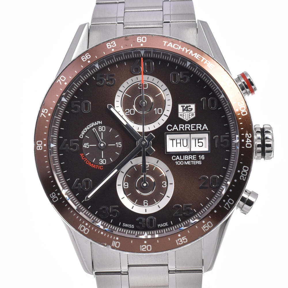 with paper TAG HEUER Carrera CV2A12.BA0796 Chronograph Brown Dial Automatic Men's
 Watch C#149648