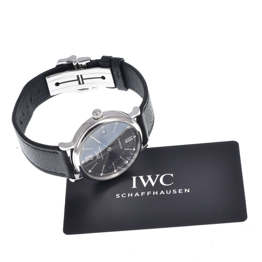 with paper IWC SCHAFFHAUSEN Portofino Automatic 37 IW458603 12P diamond gray Dial Automatic Men's
 Watch C#149649