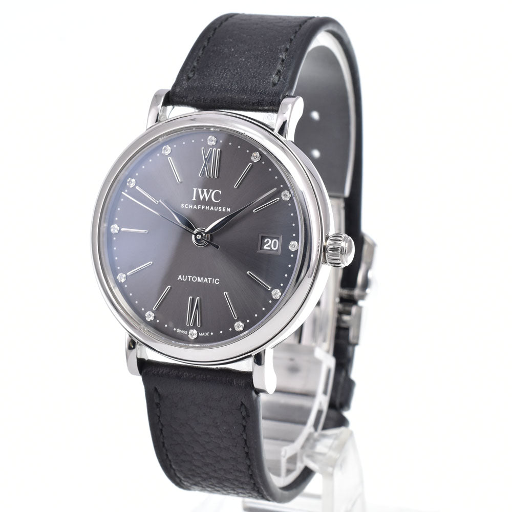 with paper IWC SCHAFFHAUSEN Portofino Automatic 37 IW458603 12P diamond gray Dial Automatic Men's
 Watch C#149649