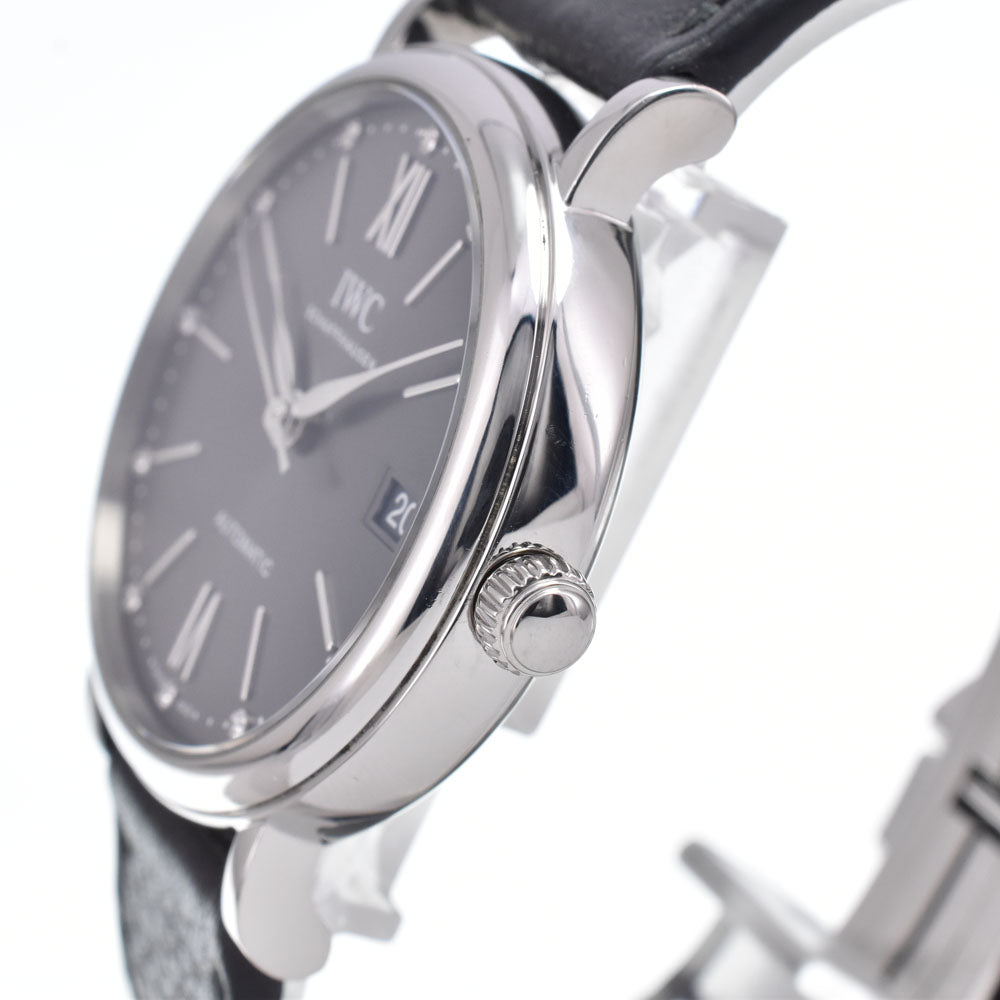 with paper IWC SCHAFFHAUSEN Portofino Automatic 37 IW458603 12P diamond gray Dial Automatic Men's
 Watch C#149649