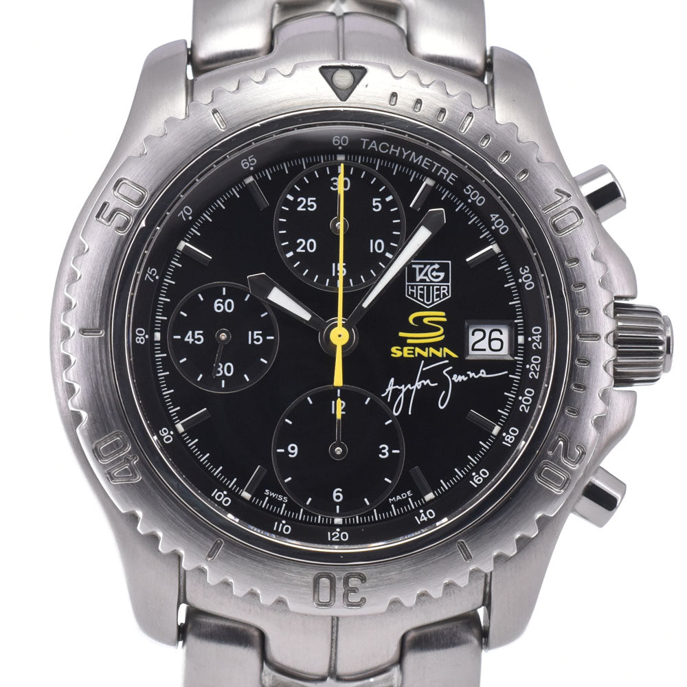 TAG HEUER Link Ayrton Senna limited model CT2115 Chronograph Date black Dial Automatic Men's
 Watch C#149652