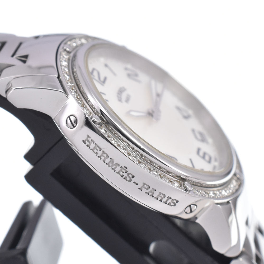 HERMES Clipper CP1.330 diamond Silver / white shell Dial Quartz Ladies
 Watch D#149655