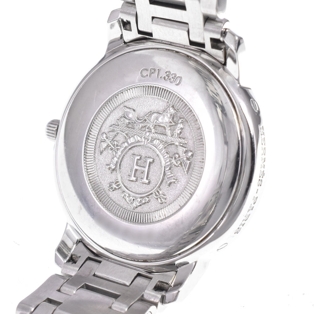 HERMES Clipper CP1.330 diamond Silver / white shell Dial Quartz Ladies
 Watch D#149655
