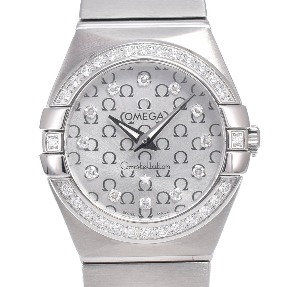 with paper OMEGA Constellation Blush 123.15.24.60.52.001 diamond Silver Dial Quartz Ladies
 Watch C#149659