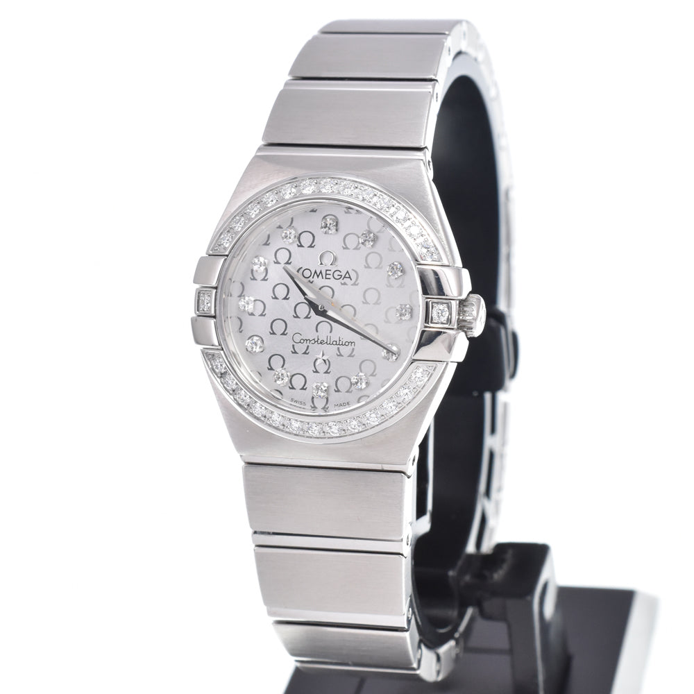 with paper OMEGA Constellation Blush 123.15.24.60.52.001 diamond Silver Dial Quartz Ladies
 Watch C#149659