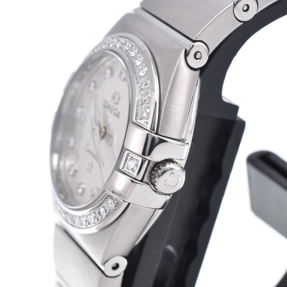 with paper OMEGA Constellation Blush 123.15.24.60.52.001 diamond Silver Dial Quartz Ladies
 Watch C#149659