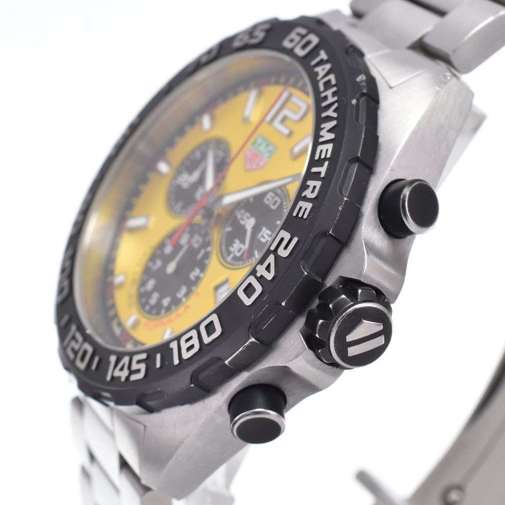 with paper TAG HEUER Formula 1 CAZ101AM.BA0842 Chronograph yellow Dial Quartz Men's
 Watch C#149668