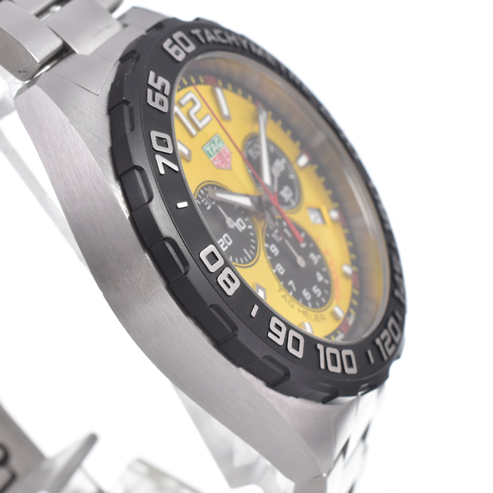 with paper TAG HEUER Formula 1 CAZ101AM.BA0842 Chronograph yellow Dial Quartz Men's
 Watch C#149668