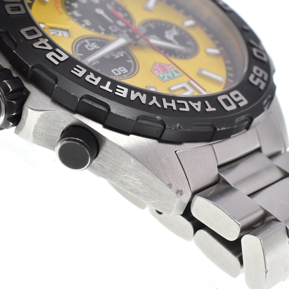 with paper TAG HEUER Formula 1 CAZ101AM.BA0842 Chronograph yellow Dial Quartz Men's
 Watch C#149668