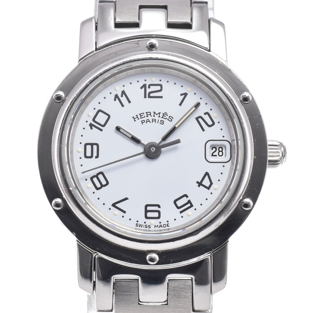 HERMES Clipper CL4.210 D buckle white Dial Quartz Ladies
 Watch E#149669