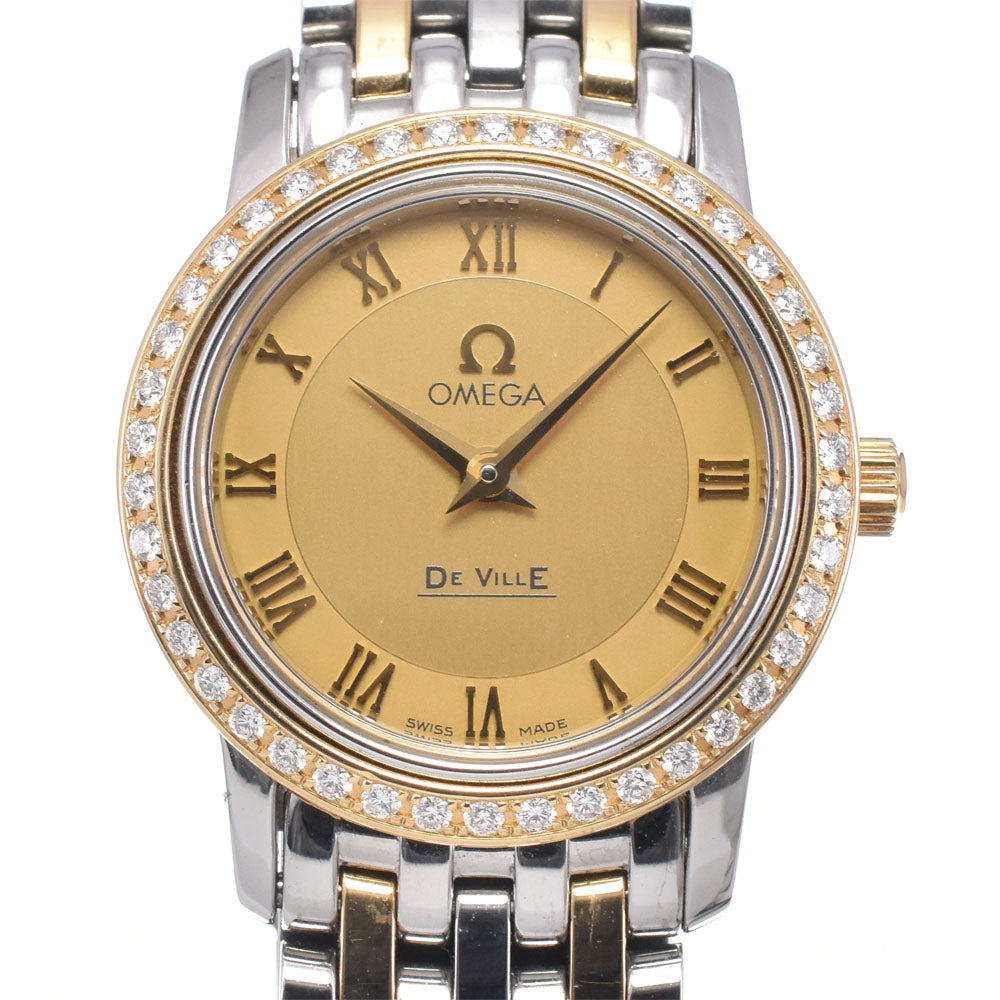 with paper OMEGA De Ville Prestige 413.25.22.60.08.00﻿1 Bezel Diamond gold Dial Quartz Ladies
 Watch C#149675